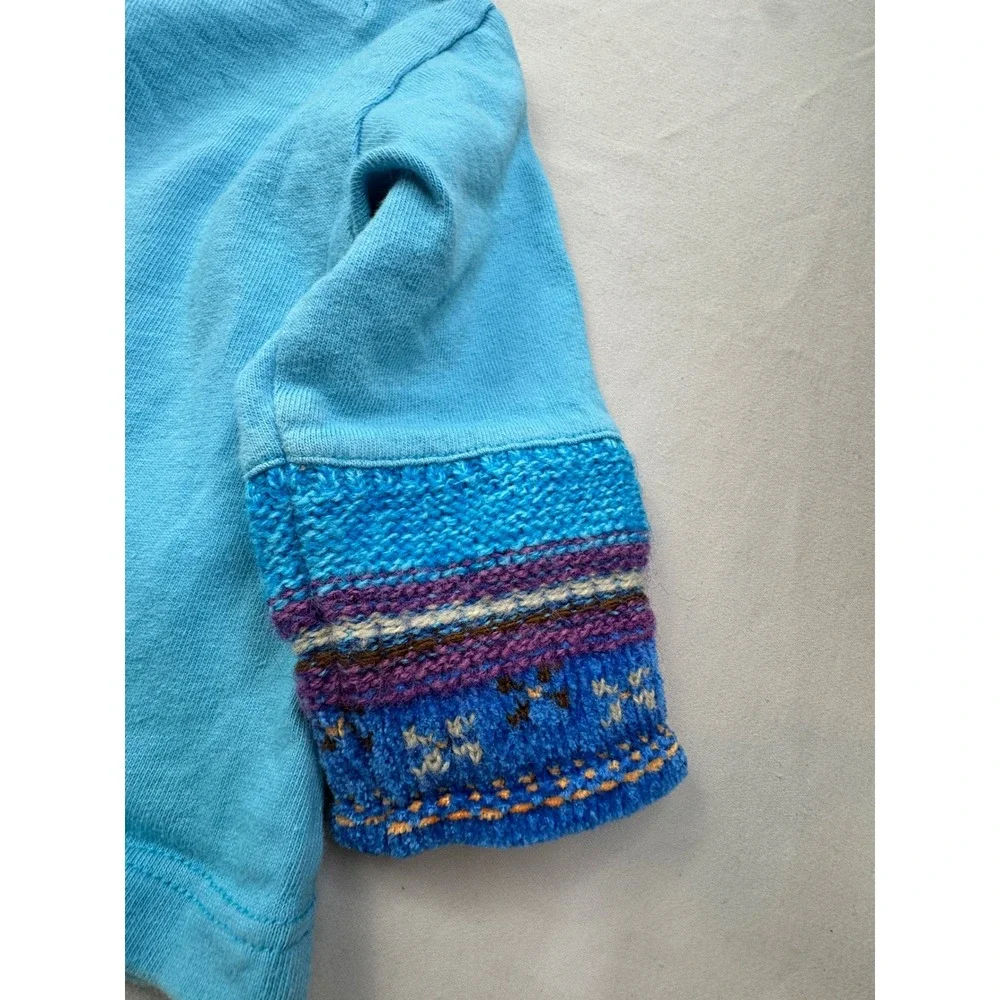 Clayeux France Baby Girls Blue Knit 3 Piece Set Cardigan Top Pants 6M 67cm